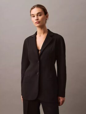 Pürüzsüz Dolman Klasik Blazer