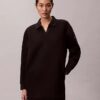 Pürüzsüz Mini Polo Sweatshirt Elbise Pürüzsüz Mini Polo Sweatshirt Elbise