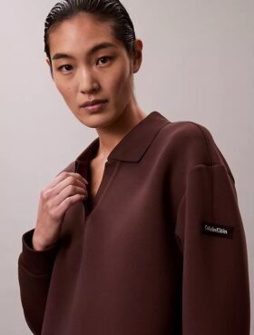 Pürüzsüz Mini Polo Sweatshirt Elbise