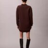 Pürüzsüz Mini Polo Sweatshirt Elbise Pürüzsüz Mini Polo Sweatshirt Elbise