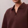 Pürüzsüz Mini Polo Sweatshirt Elbise Pürüzsüz Mini Polo Sweatshirt Elbise