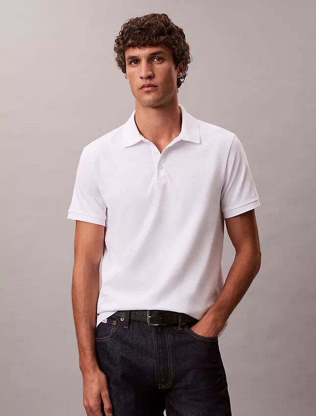 Pürüzsüz Pamuk Karışımlı Monogram Polo Gömlek Pürüzsüz Pamuk Karışımlı Monogram Polo Gömlek