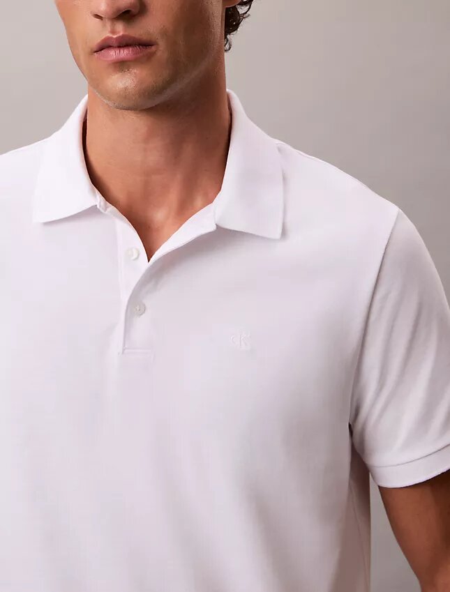 Pürüzsüz Pamuk Karışımlı Monogram Polo Gömlek Pürüzsüz Pamuk Karışımlı Monogram Polo Gömlek