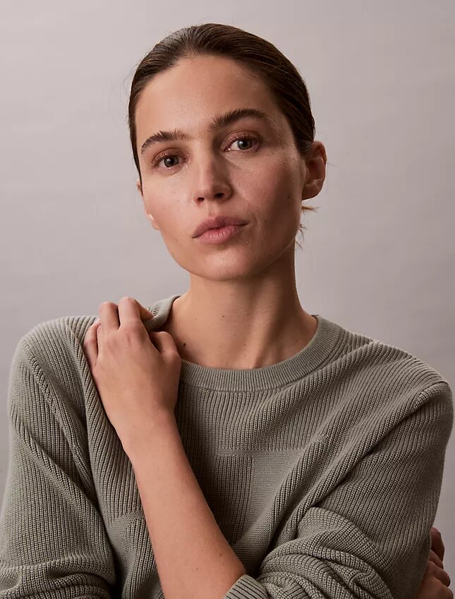 Pürüzsüz Pamuklu Monogramlı Kazak Pürüzsüz Pamuklu Monogramlı Kazak