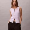 Pürüzsüz Pamuklu Ribana Düğmeli Tank Top