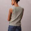 Pürüzsüz Pamuklu Ribana Düğmeli Tank Top