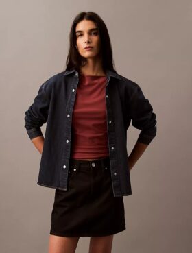 Rahat Denim Düğmeli Gömlek Rahat Denim Düğmeli Gömlek