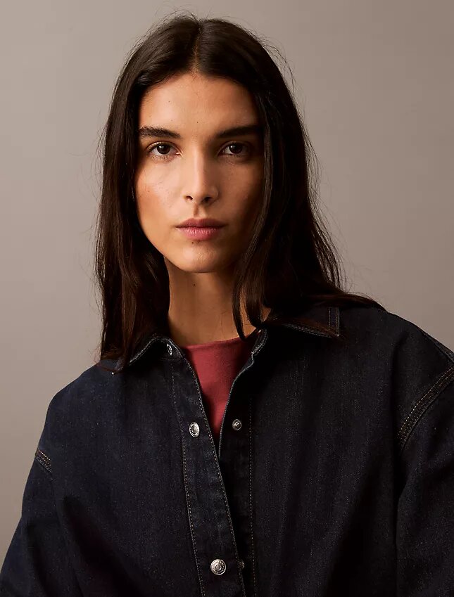 Rahat Denim Düğmeli Gömlek Rahat Denim Düğmeli Gömlek
