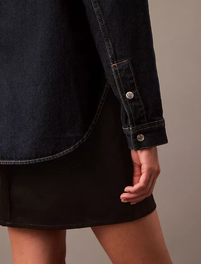Rahat Denim Düğmeli Gömlek Rahat Denim Düğmeli Gömlek