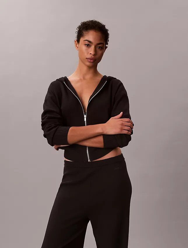 Rahat Örme Kapüşonlu Sweatshirt Rahat Örme Kapüşonlu Sweatshirt