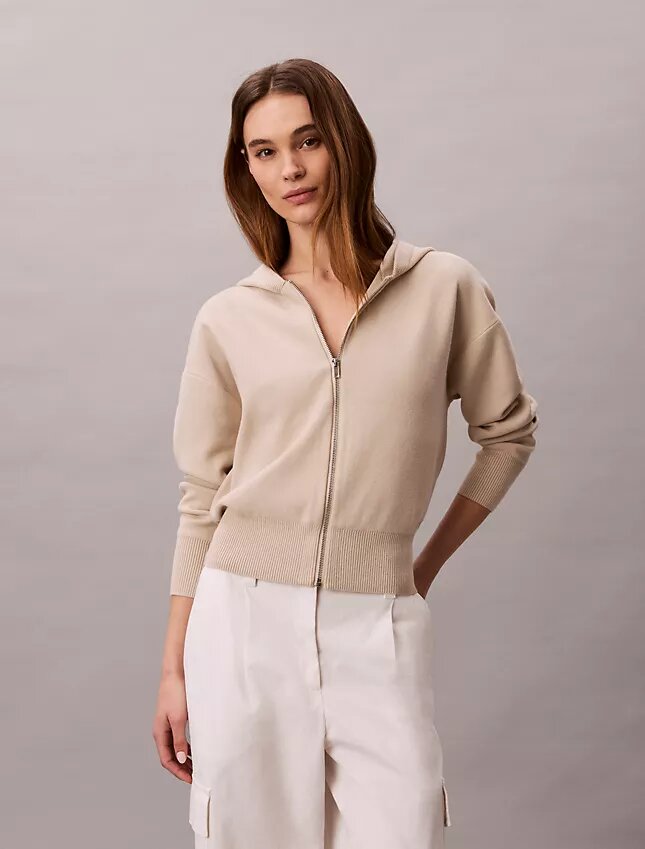 Rahat Örme Kapüşonlu Sweatshirt Rahat Örme Kapüşonlu Sweatshirt