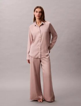 Saten Parlaklıkta Pijama Gömleği
