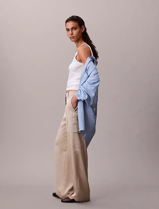 Saten Twill Rahat Kargo Pantolonlar Saten Twill Rahat Kargo Pantolonlar