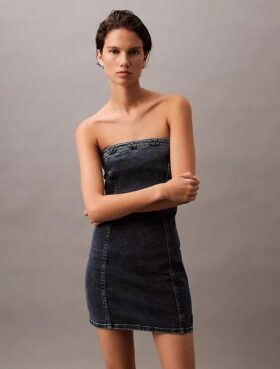 Straplez Denim Mini Elbiseler