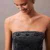 Straplez Denim Mini Elbiseler Straplez Denim Mini Elbiseler