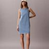 V Yaka Denim Shift Elbise V Yaka Denim Shift Elbise