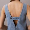 V Yaka Denim Shift Elbise V Yaka Denim Shift Elbise