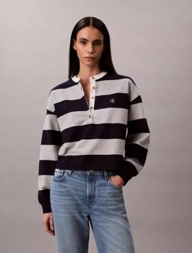 Varsity Çizgili Henley Üst Giyim