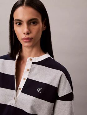 Varsity Çizgili Henley Üst Giyim