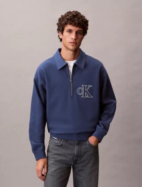Varsity Monogram Logolu Çeyrek Fermuarlı Sweatshirt
