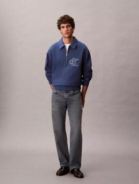 Varsity Monogram Logolu Çeyrek Fermuarlı Sweatshirt