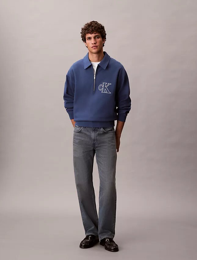 Varsity Monogram Logolu Çeyrek Fermuarlı Sweatshirt Varsity Monogram Logolu Çeyrek Fermuarlı Sweatshirt