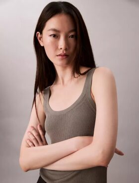 Viskon Karışımlı Ribana Tank Top