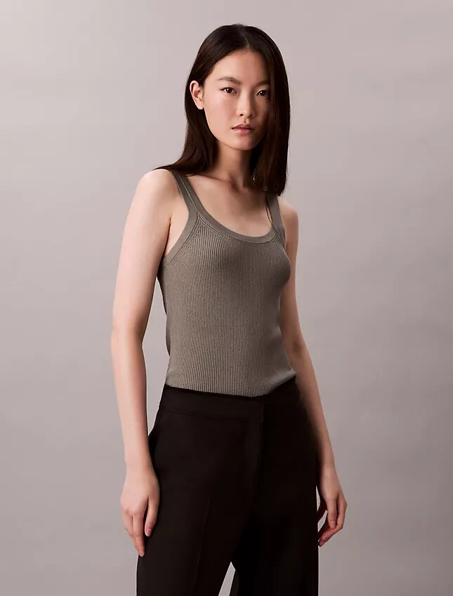 Viskon Karışımlı Ribana Tank Top Viskon Karışımlı Ribana Tank Top