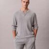 Waffle Örgü Henley Uyku Tişörtü Waffle Örgü Henley Uyku Tişörtü