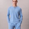 Waffle Örgü Henley Uyku Tişörtü