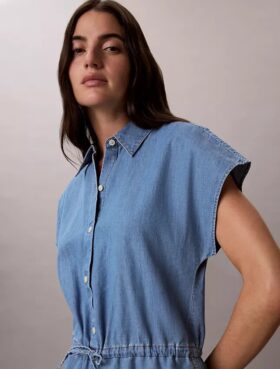 Yıkanmış Chambray Tulum Yıkanmış Chambray Tulum