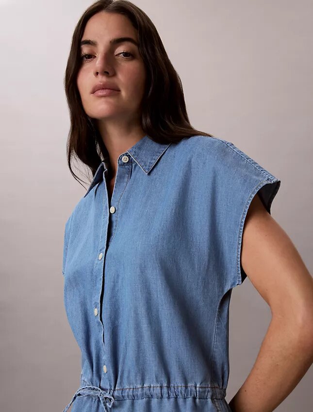 Yıkanmış Chambray Tulum Yıkanmış Chambray Tulum