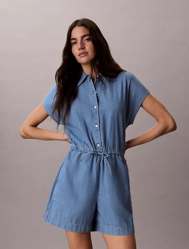 Yıkanmış Chambray Tulum Yıkanmış Chambray Tulum
