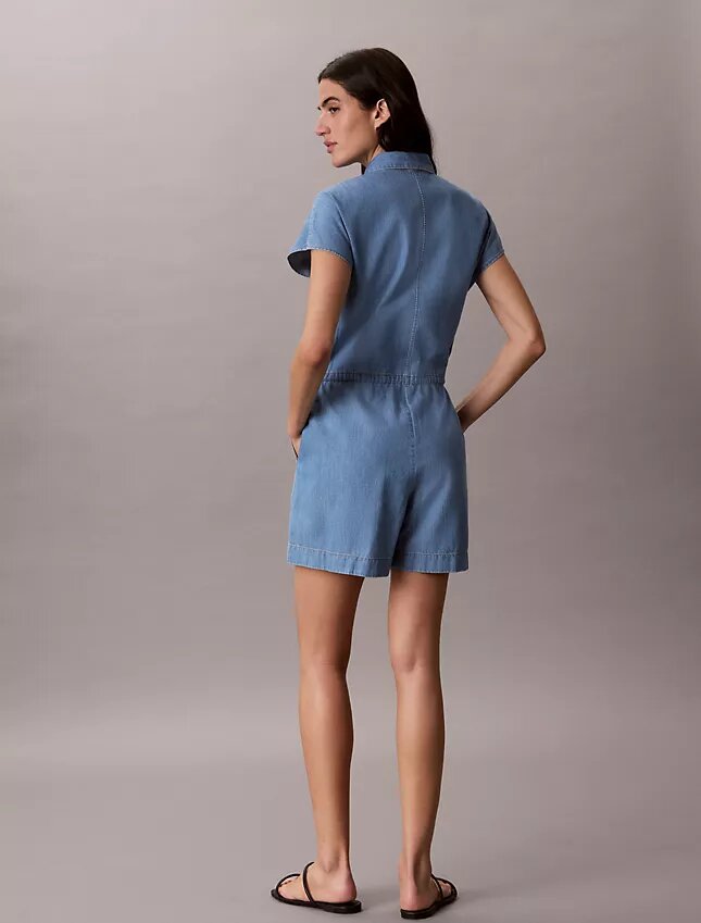 Yıkanmış Chambray Tulum Yıkanmış Chambray Tulum