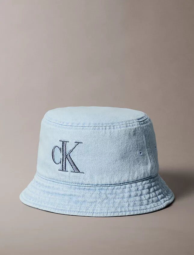 Yıkanmış Denim İşlemeli Logo Kova Şapka Yıkanmış Denim İşlemeli Logo Kova Şapka