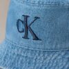 Yıkanmış Denim İşlemeli Logo Kova Şapka Yıkanmış Denim İşlemeli Logo Kova Şapka