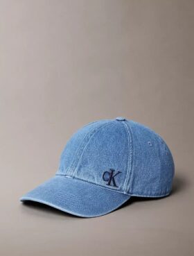 Yıkanmış Denim Nakışlı Logo Beyzbol Şapkası