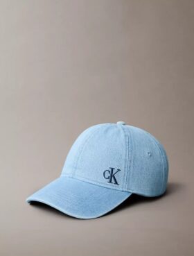 Yıkanmış Denim Nakışlı Logo Beyzbol Şapkası