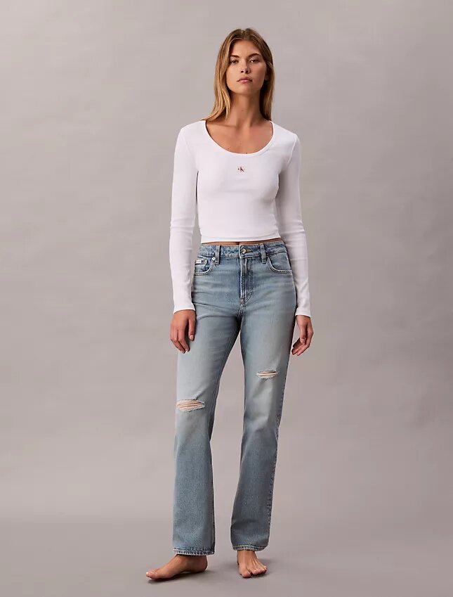 Yüksek Bel Düz Paça Jean Yüksek Bel Düz Paça Jean