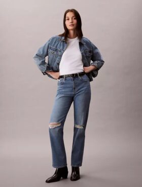 Yüksek Bel Düz Paça Jean Yüksek Bel Düz Paça Jean