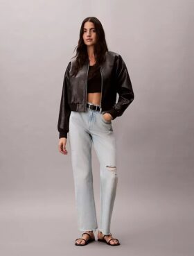 Yüksek Bel Düz Paça Jean Yüksek Bel Düz Paça Jean