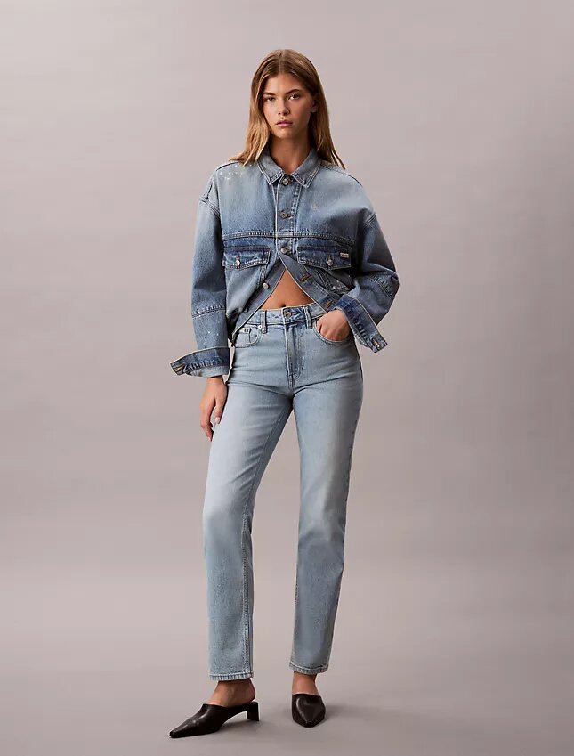 Yüksek Bel Düz Paça Jean Yüksek Bel Düz Paça Jean