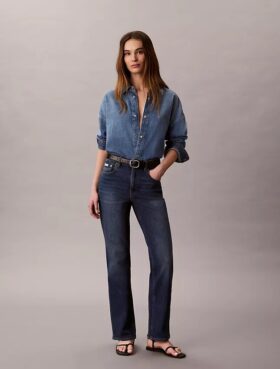 Yüksek Bel Düz Paça Jean Yüksek Bel Düz Paça Jean