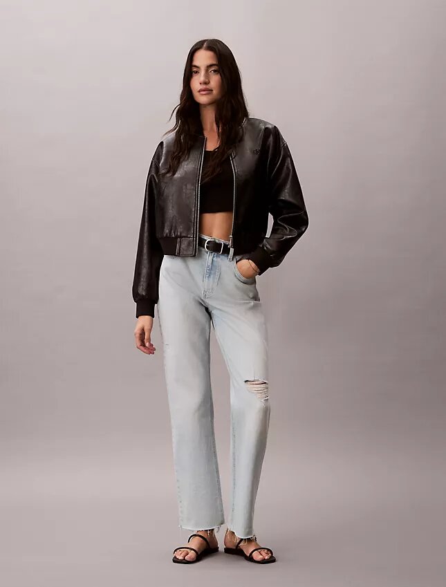 Yüksek Bel Düz Paça Jean Yüksek Bel Düz Paça Jean