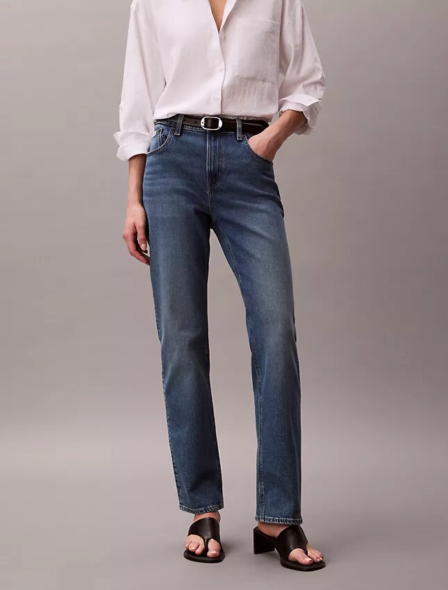 Yüksek Bel Düz Paça Jean Yüksek Bel Düz Paça Jean