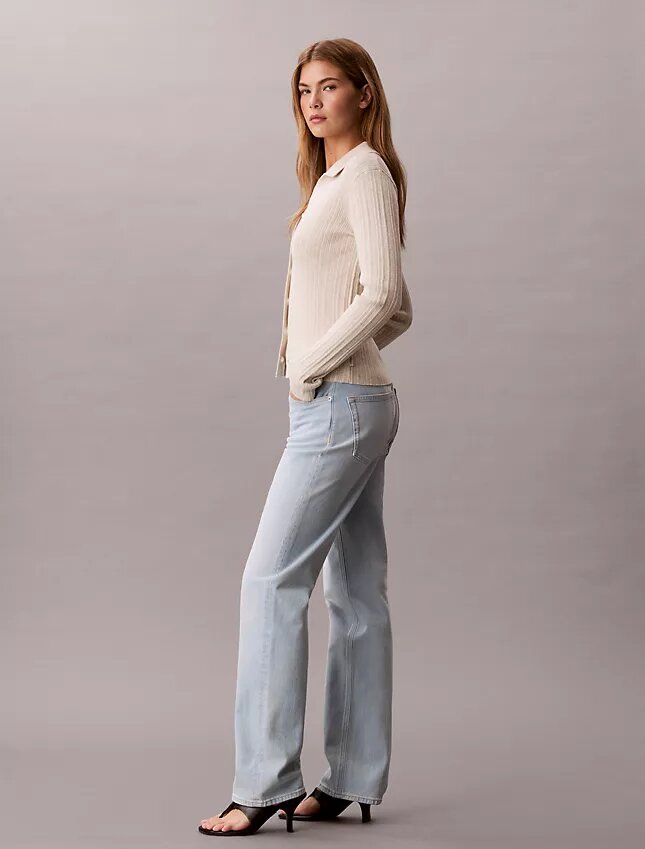 Yüksek Bel Düz Paça Jean Yüksek Bel Düz Paça Jean