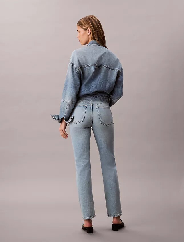 Yüksek Bel Düz Paça Jean Yüksek Bel Düz Paça Jean