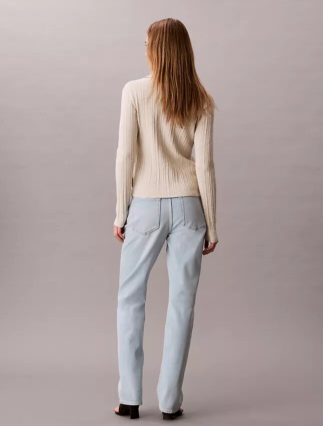 Yüksek Bel Düz Paça Jean Yüksek Bel Düz Paça Jean