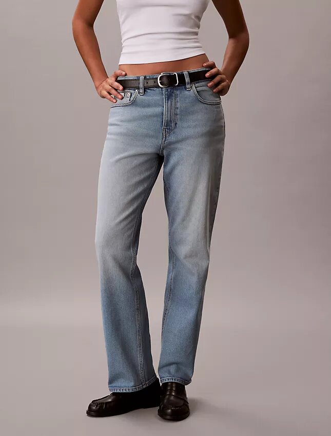 Yüksek Bel Düz Paça Jean Yüksek Bel Düz Paça Jean