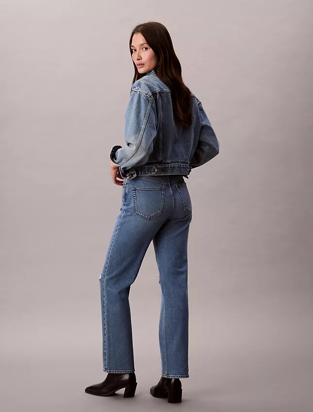 Yüksek Bel Düz Paça Jean Yüksek Bel Düz Paça Jean